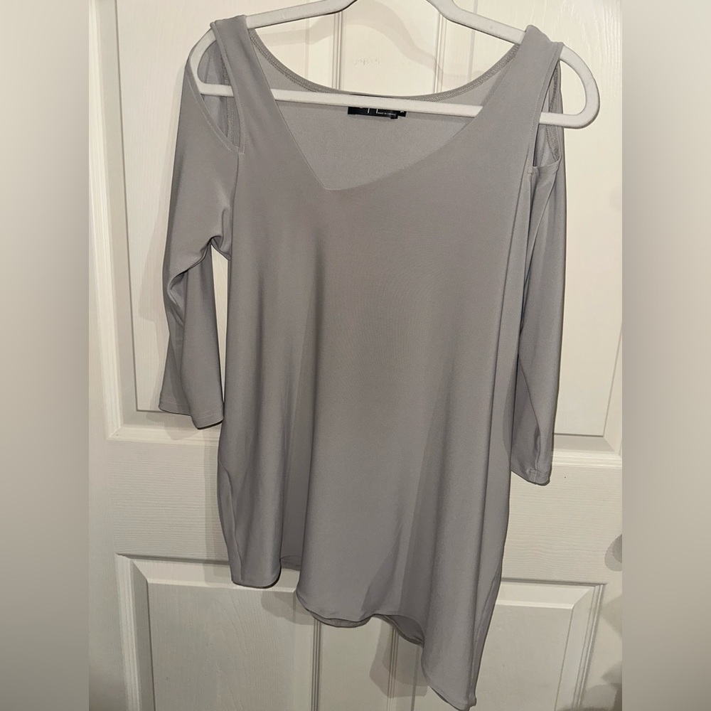 Sympli focus tunic asymmetrical Gray Women's Top 10 minimalist contemporary